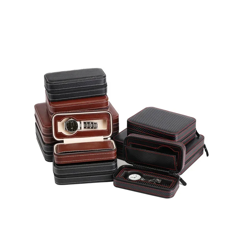 2/4/8 Slots PU Leather Watches Organizer Box Travel Storage Bag Pouch Double Layer Watch Band Organizer Holder Case gift box