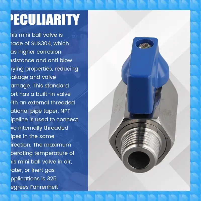 

Шаровой кран из нержавеющей стали ETRT — небольшой мини-шаровой кран с наружной резьбой NPT 1/4 дюйма (1/4 дюйма, наружная и наружная резьба)