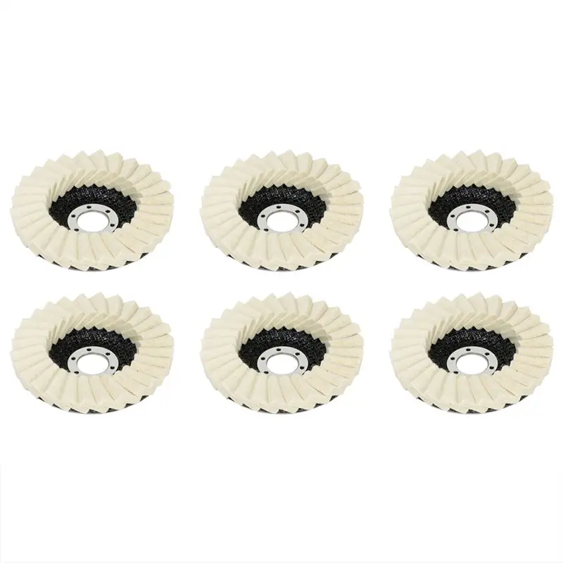 [T28C] 4-1/2Inch Artificial Wool Flap Polishing Disc for Angle Grinder to Polish Metal Glass Wool Polishing Buffing Wheel Pad