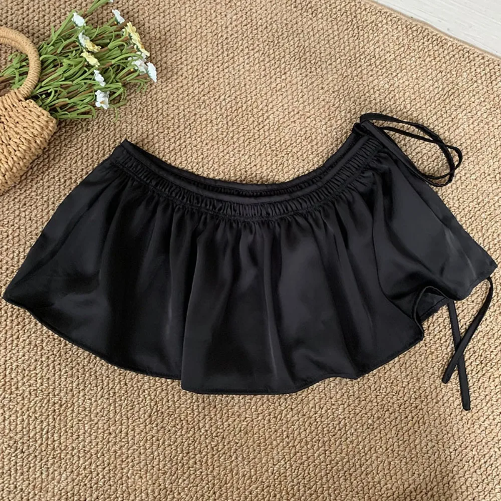 أزياء الهيب هوب طبقة وتتسابق تنورة حلوة Y2K الدانتيل يصل وشاح الورك الكورية نمط بلون تكدرت حافة حزام الشارع الشهير