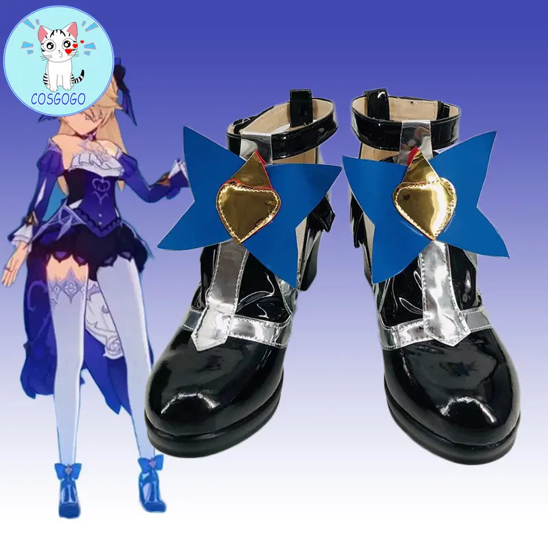 

Game Genshin Impact Fischl Ein Immernachtstraum Cosplay Shoes Halloween Carnival Party Outfit Women Anime High Heel Shoes