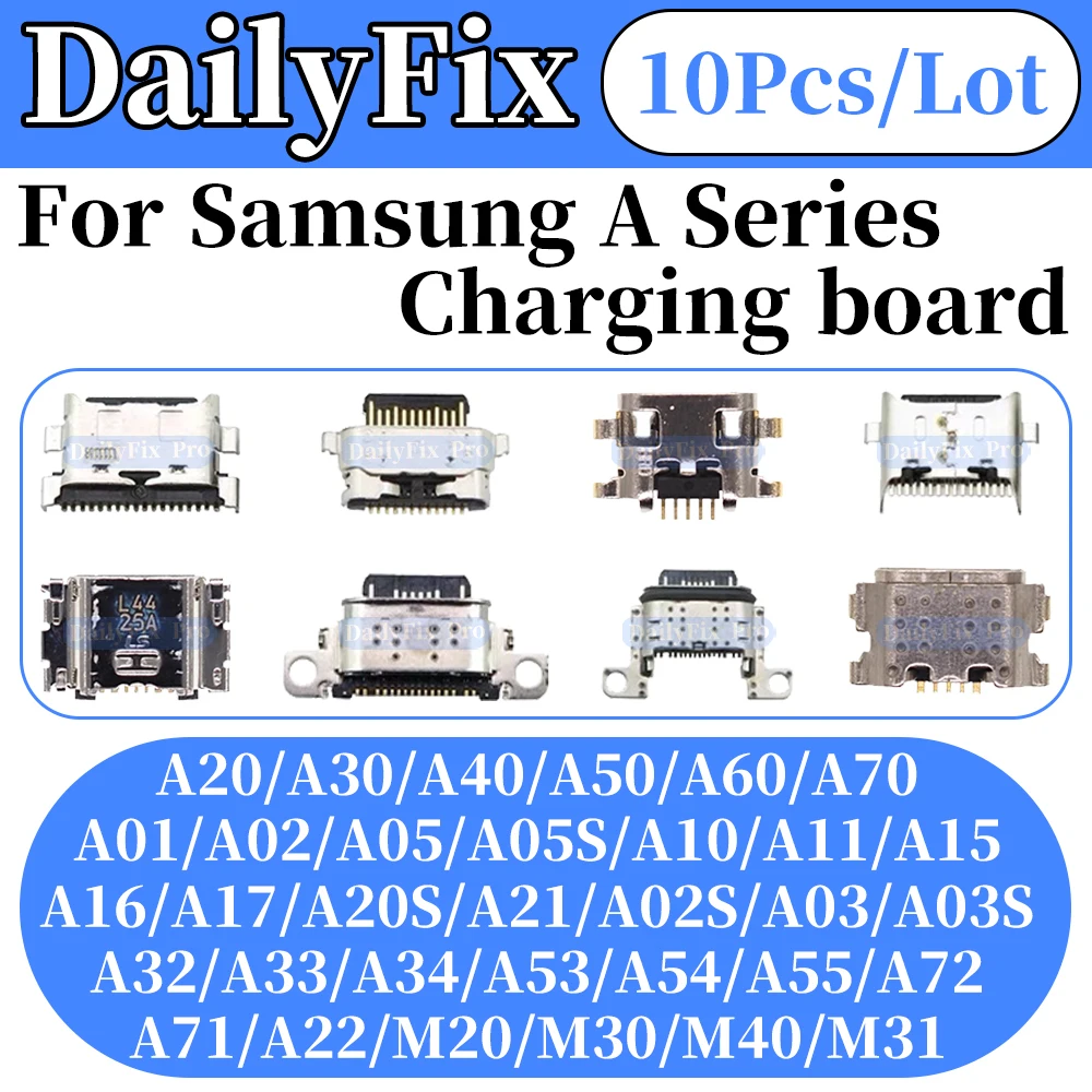 Immagine 6: Adatto per Samsung A10 A20 A30 A40 A50 A60 A52 A53 A54 A55 A72 A73 A11 A02S A30S S21 S22PLUS S23ultra S24 Ricarica inferiore del telefono