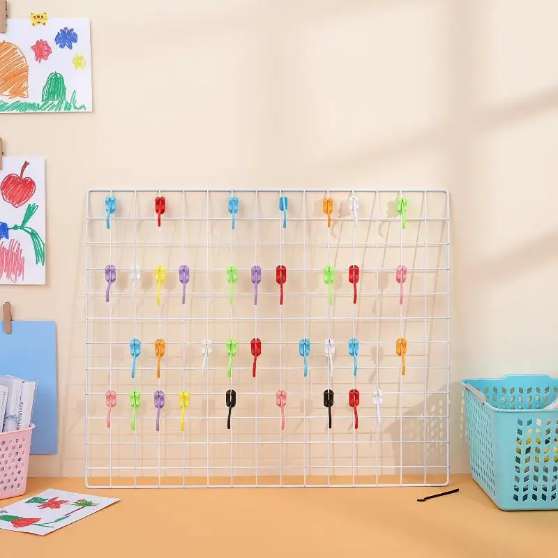 10PCS Colorful Multi-Purpose Mesh Panel Hooks Heavy Duty Display Hangers for Supermarket Retail Shelf Racking Storage