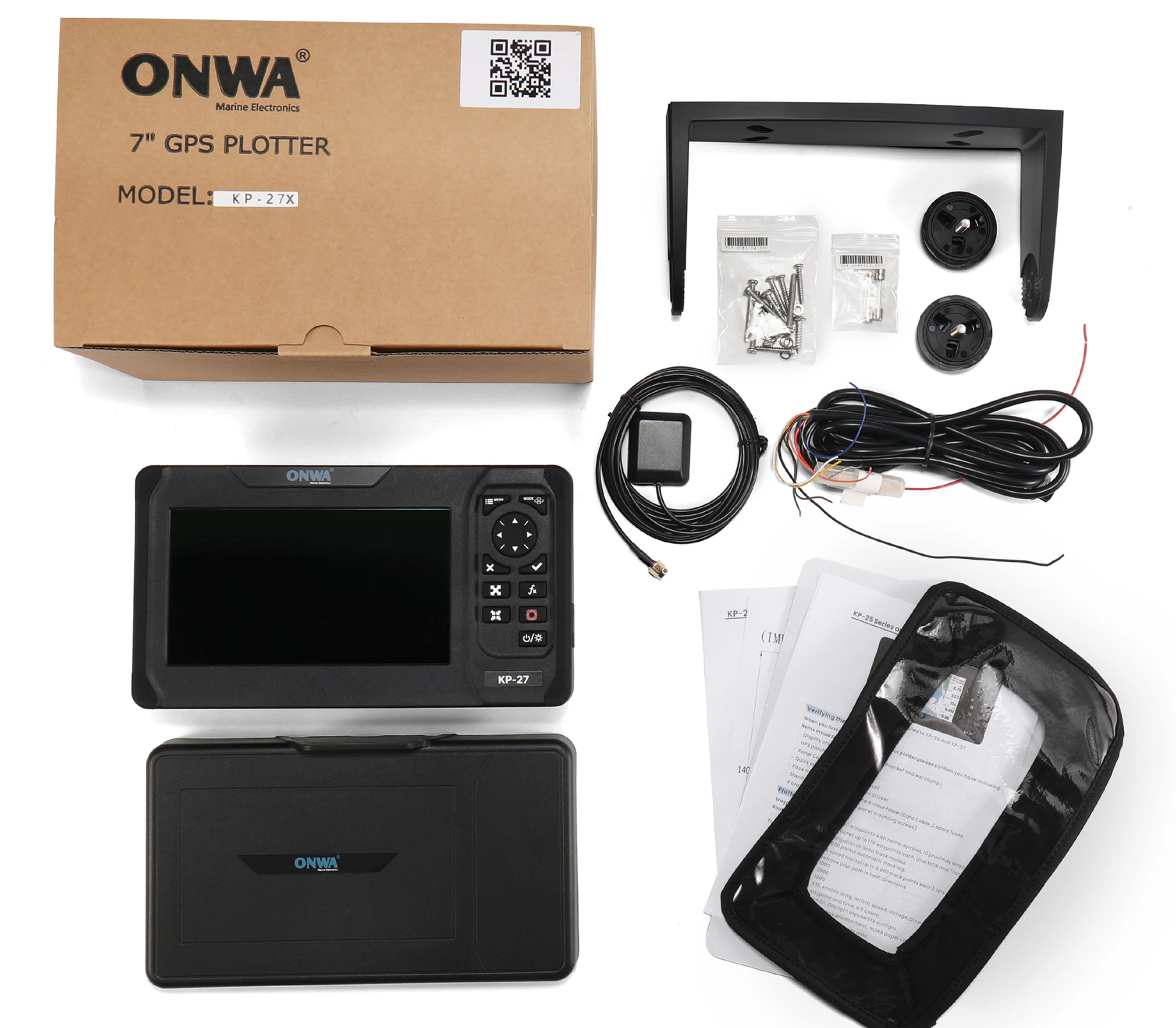 ONWA KP-27X 7-inch Marine GPS Chart Plotter Echo Sounder with AIS Built-in Fish Finder