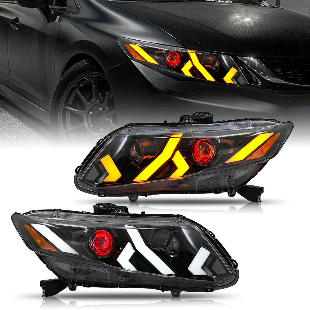 A523-E for 2012-2015 Sedan 4-Door and  2012-2013 Coupe 2-Door Led Devil Eye Running Head Lamp DRL