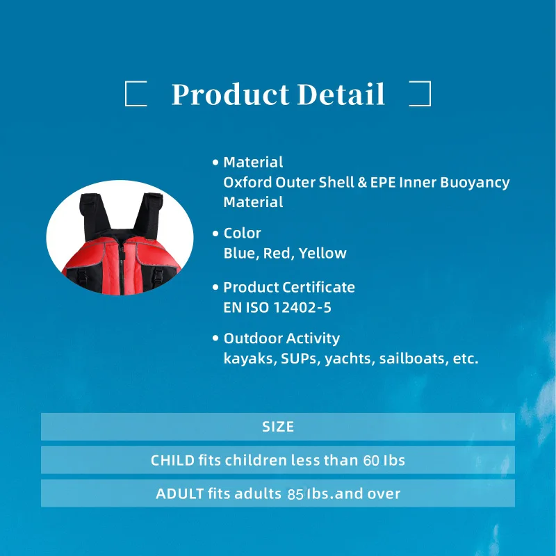 Approved Water Lightweight Lifejacket for Children and Adult, Buoyant Aid, Safe Buckle, Swimming kayaking Vest 50lbs- 300lbs