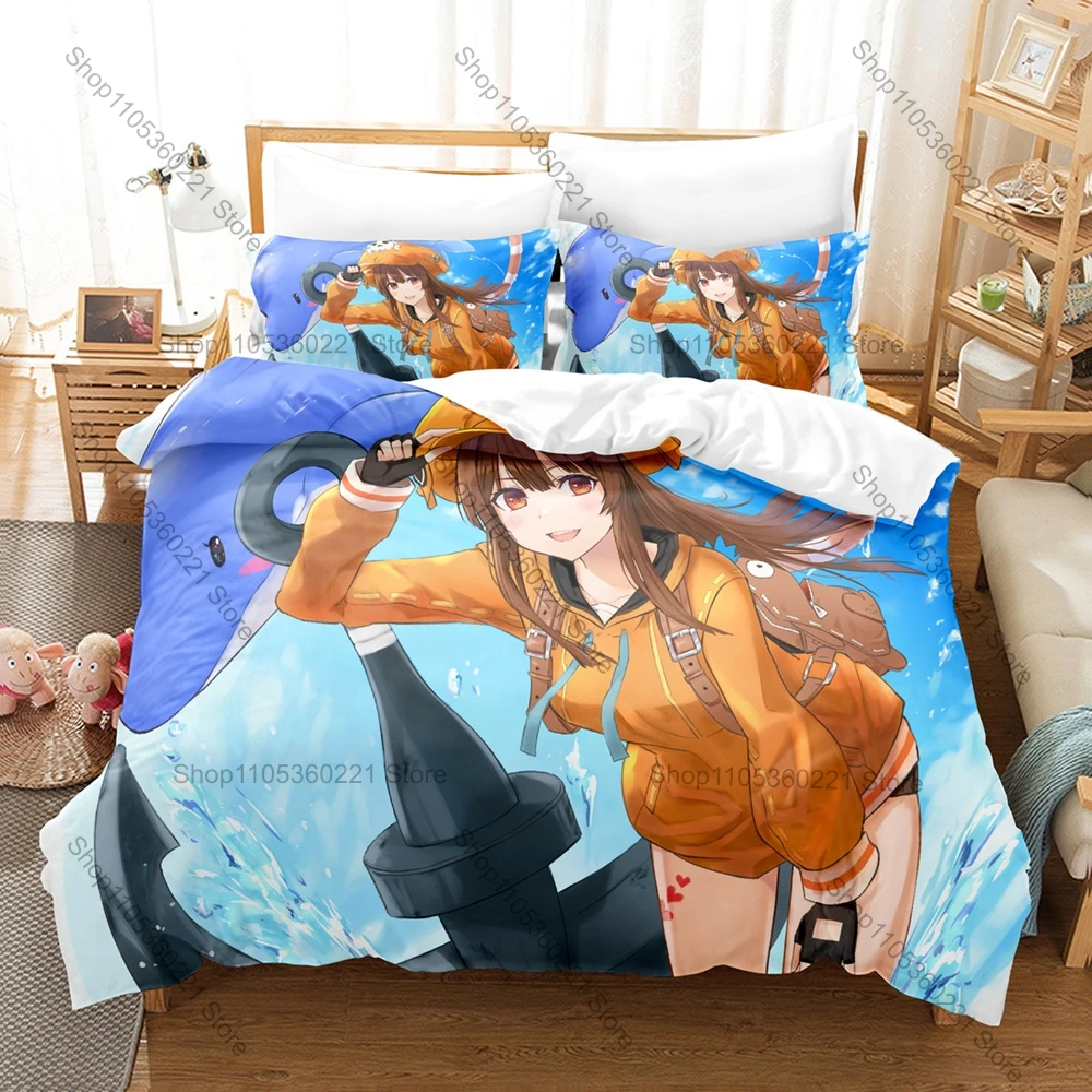 Guilty Gear Strive May Pirate Girl HD Print Bedding Set Duvet Cover + 2 Pillowcases Polyester Gamer Anime Bedroom Decor