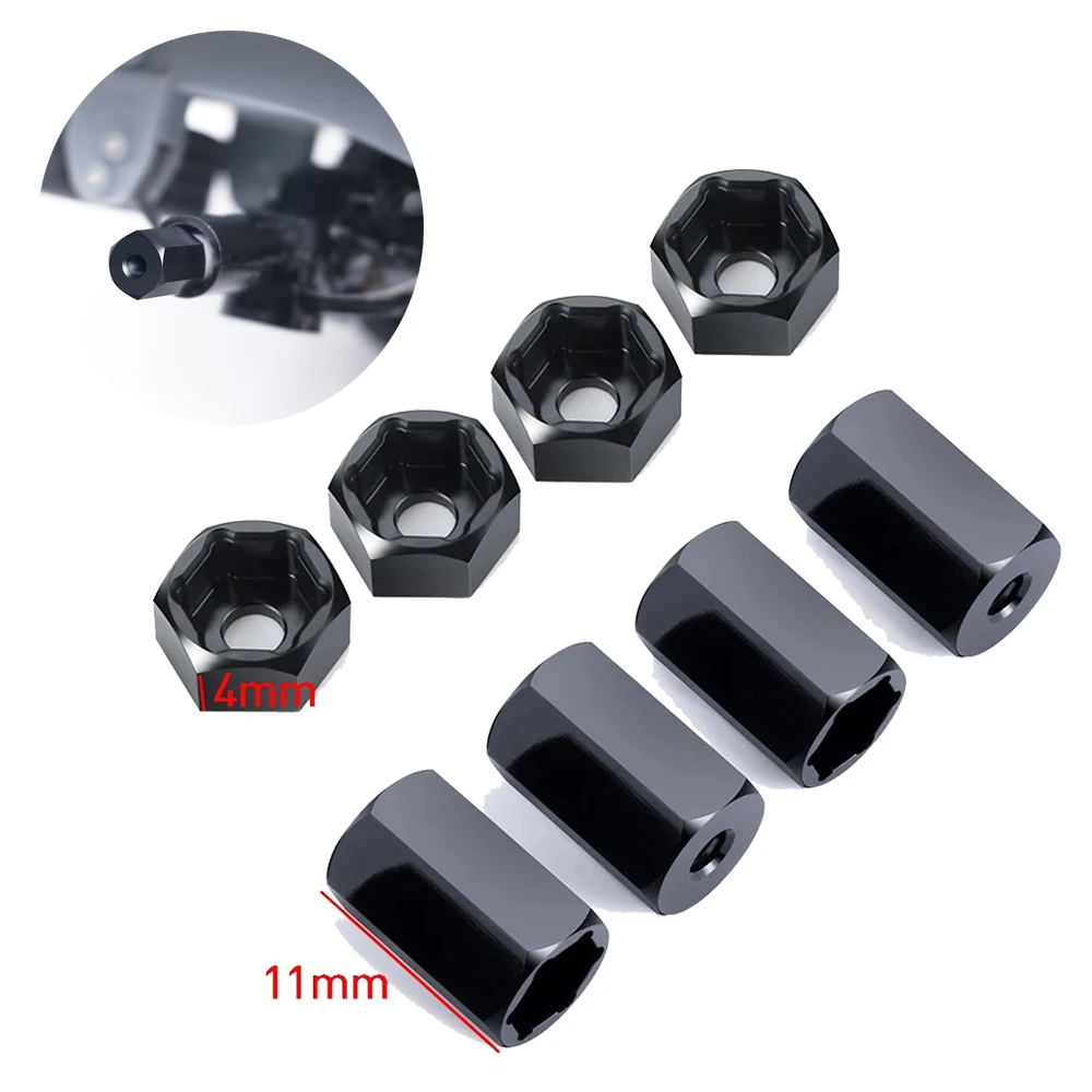 

4Pcs Aluminum 5mm to 7mm Hex Wheel Hub Adapters Conversion for Axial SCX24 1/24 Wheels on WPL D12 1/10 RC Car Truck Upgrade Part