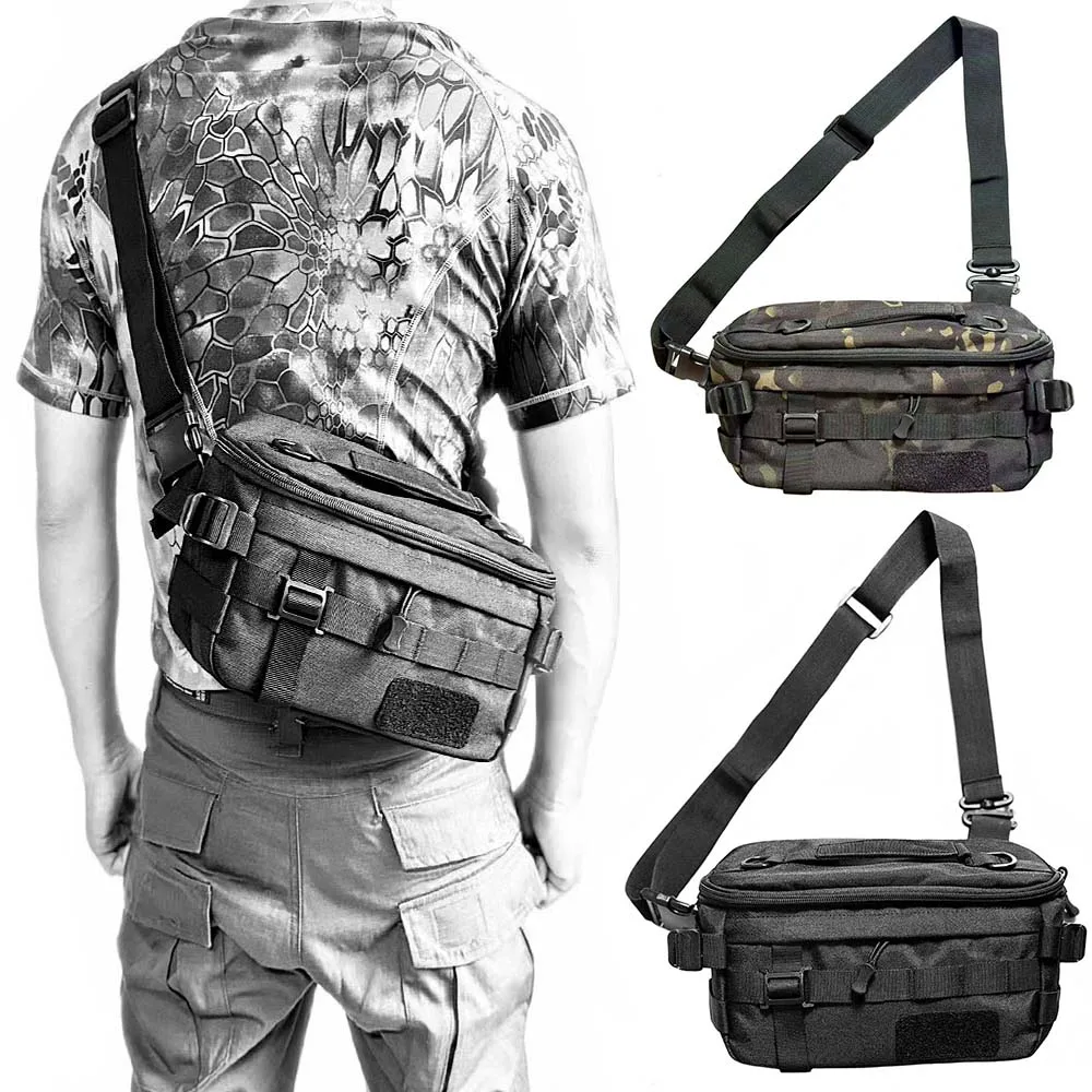 남성용 전술 숄더백, 내구성 있는 아웃도어 장비, 방수 하이킹 백팩, 야외 활동용 크로스바디 체스트 팩