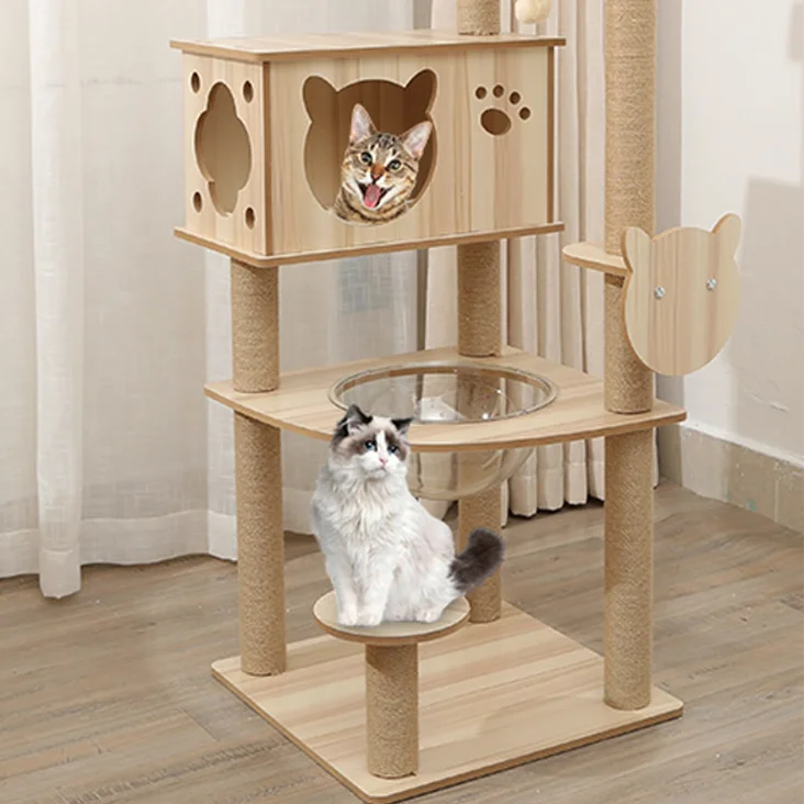 Modern Luxury Cat Tower Large Cat Tree and House Premium Pet Furniture with Rope and Board Materials Easy Carton Packing