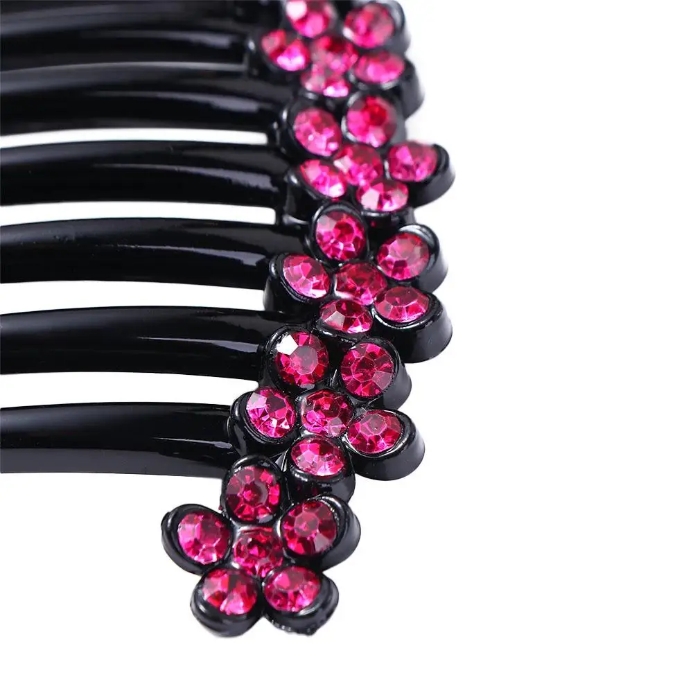 فتاة الانفجارات كليب ذيل حصان حامل للفتيات الراين النساء مشط الشعر المشابك الكورية كريستال مقاطع الشعر الأم أغطية الرأس #3