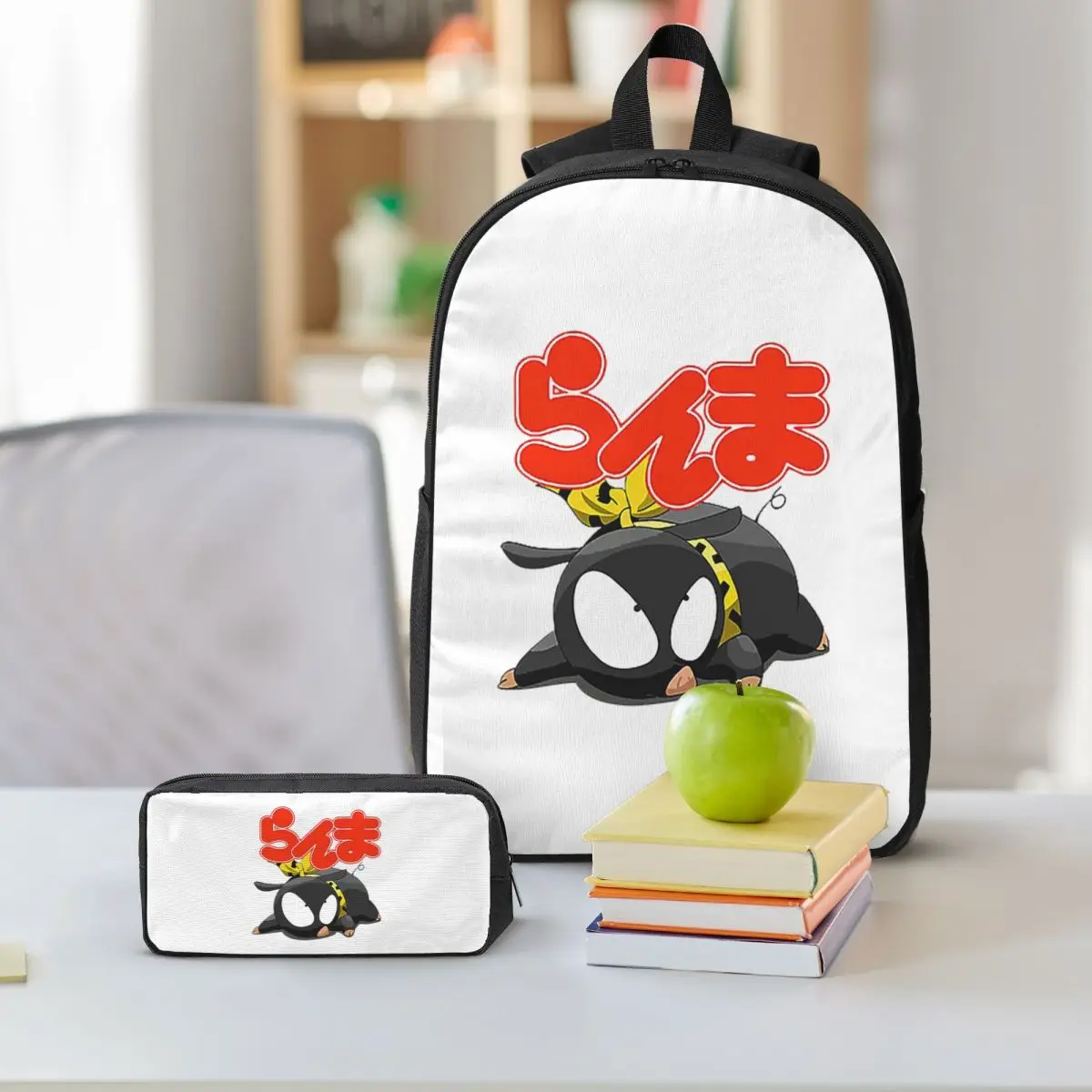 P Chan Ranma Backpack Student Boys Girls BookBag School Bag Laptop Shoulder Bags 3ps Insulated Lunch Bag Pencil Case