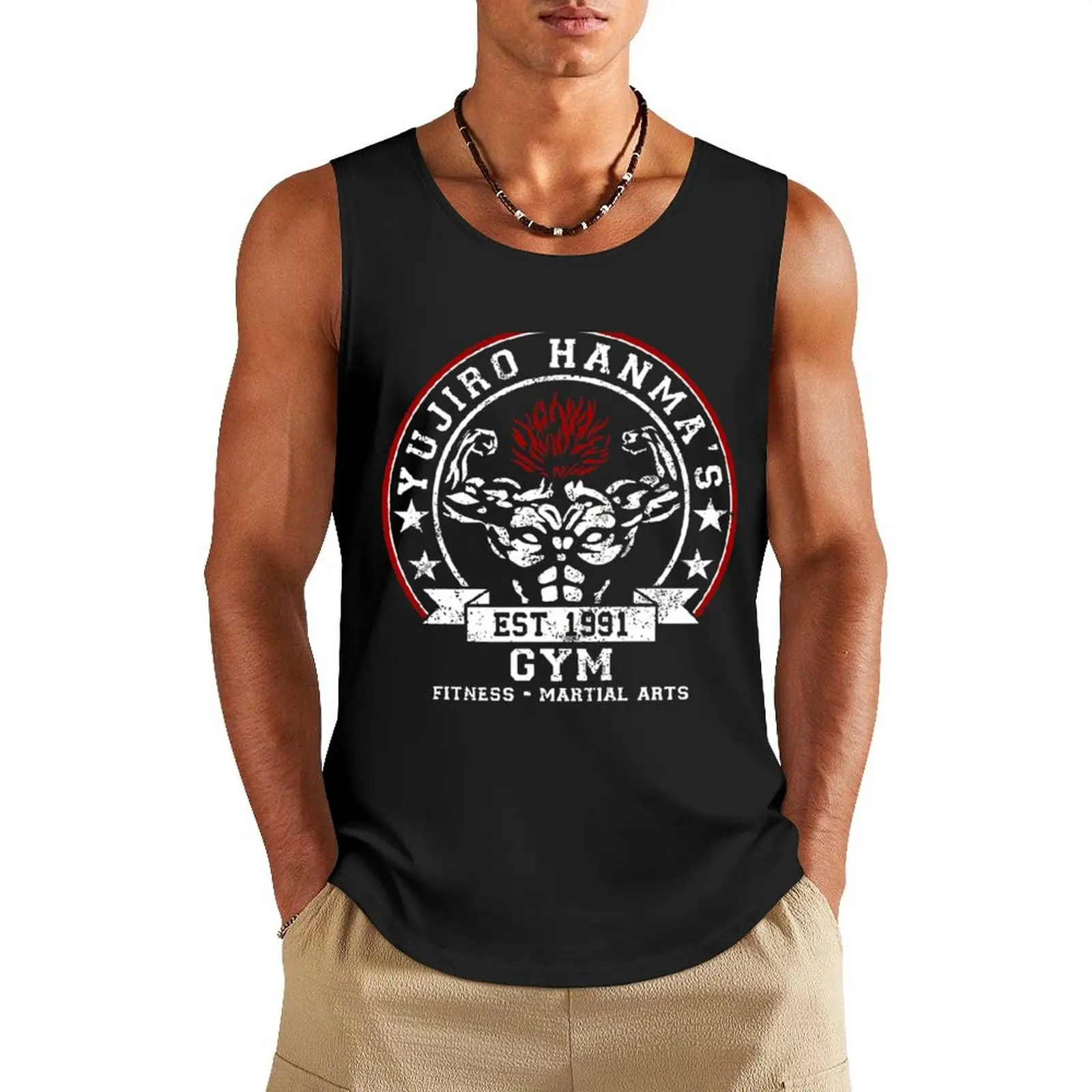 

Official Merchandise of Yujiro hanma’s gym - Baki The Grappler Tank Top bodybuilding t-shirt bodybuilding t shirt Men's tops