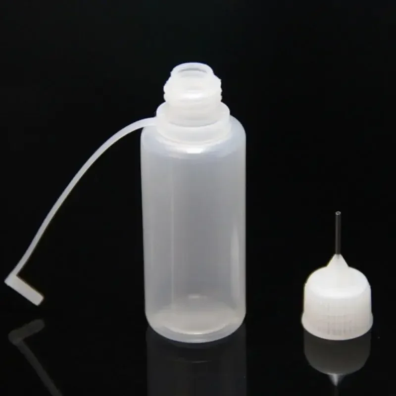 5pcs 5ml 10ml 20ml 50ml PE Plastic Squeezable Tip Applicator Bottle Refillable Dropper With Needle Tip Caps For Glue