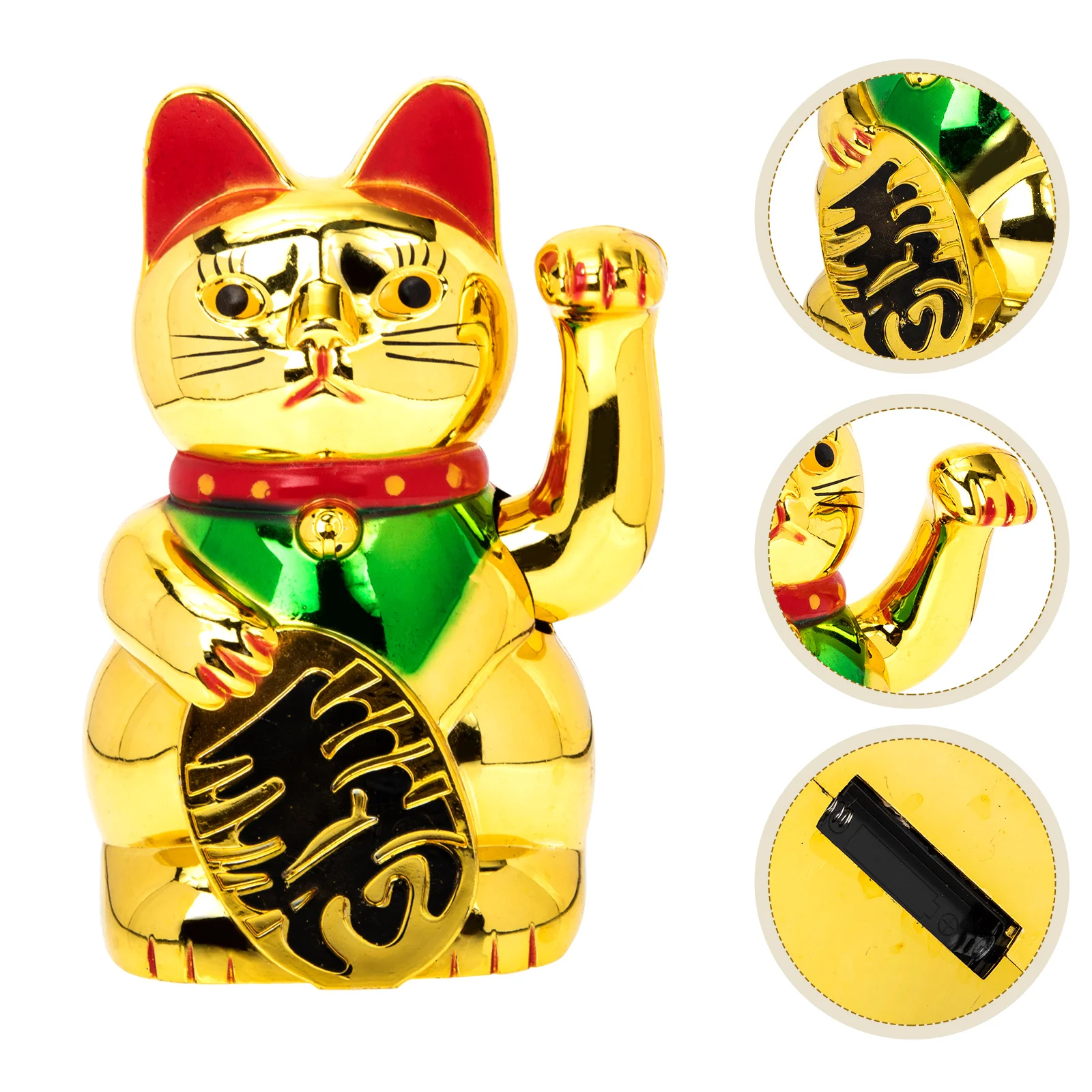 Patung Maneki Neko Kucing Keberuntungan Kucing Keberuntungan Jepang dengan Lengan Melambaikan untuk Menyambut Kekayaan Kemakmuran Feng