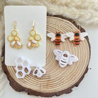 3D Bee Honeycomb Earring Cutting Mold Mini Animals Soft Polymer Clay Cutter DIY Jewelry Earring Pendant Pottery Decoration Tools