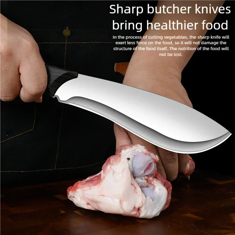 Kitchen Sharp Stainless Steel Meat Cutting Butcher Knife Household Multifunctional Bone Chopping Knife Kitchen Accessories Tools