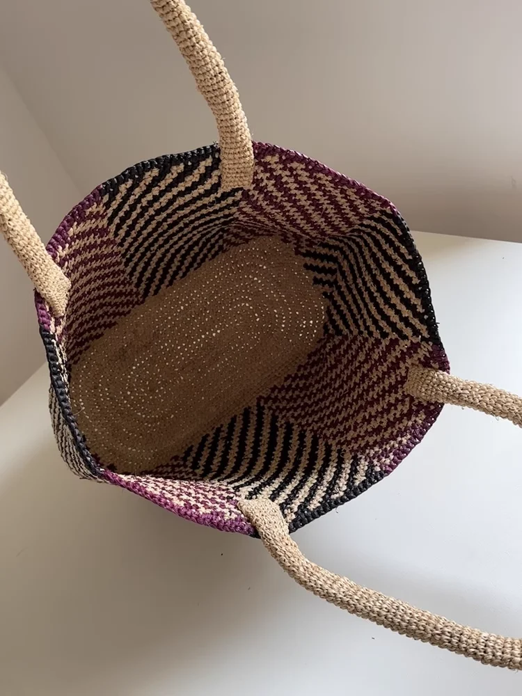 كسول فاخر واحد الكتف حقيبة تحت الإبط 2025 المرأة الكلاسيكية لافيت القش حقيبة من القماش المرأة حمل حقيبة المنسوجة يدويا