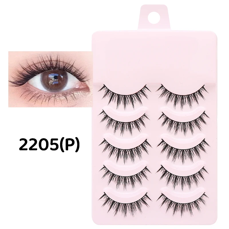 DINGSEN 5 Paar Manga-Wimpern, Augen-Wimpern, weiche, natürliche lange Wimpern, künstliche Wimpern, Anime-Wispy-Streifen, falsche Wimpern, Make-up – Detail 33