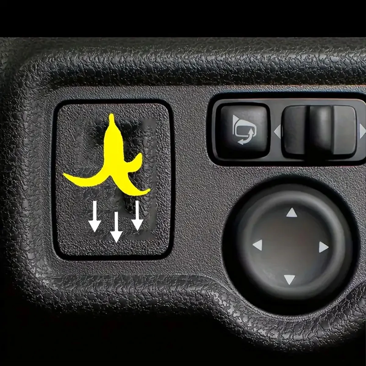 2 Pcs Car Stickers - Banana Peel Button Decals, Waterproof PVC Fun Motorcycle & Car Accessories for All Vehicles
