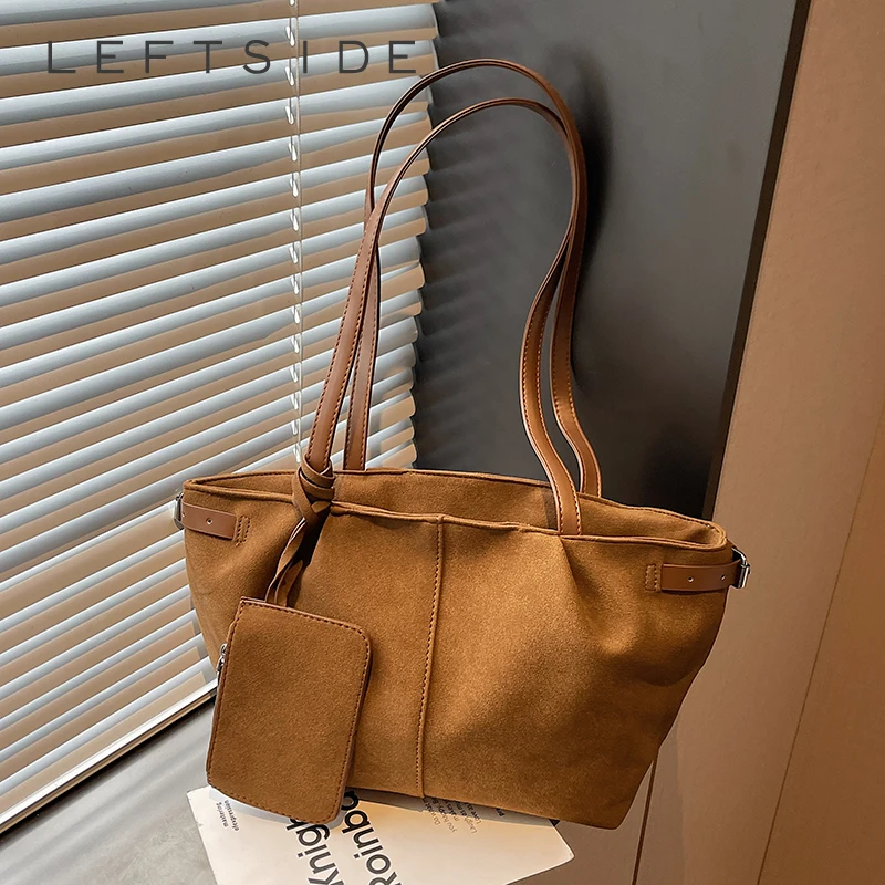

LEFTSIDE Retro PU Leather Shoulder Bag 2025 Winter Fashion Underarm Bag Females Luxury Brand Solid Color Handbags and Purses