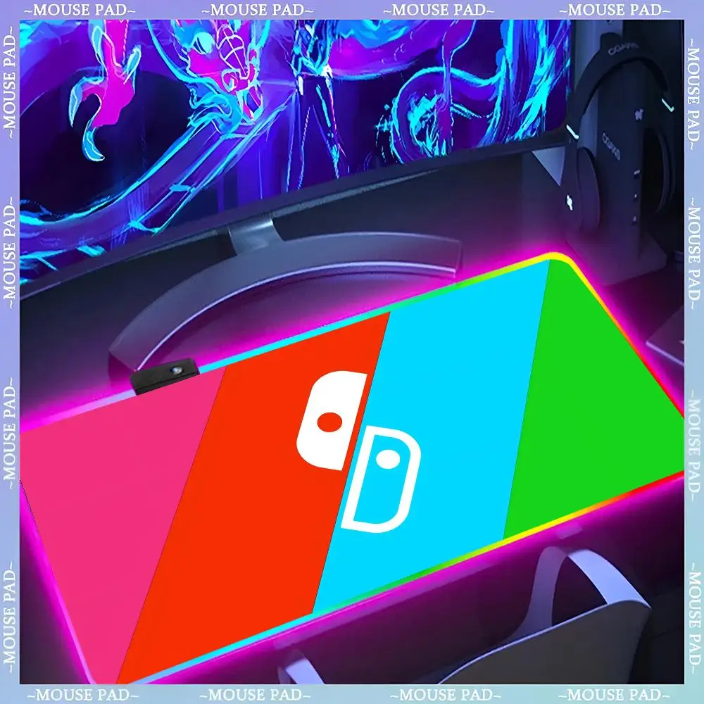 Switch Mouse Pad RGB Keyboard Cover Desk-mat Colorful Surface Waterproof Multi-size World Computer GamerMause pads Cute Cartoon