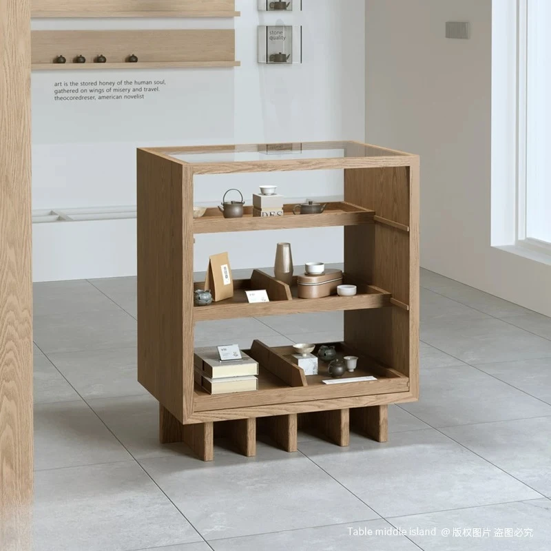 Small glass cabinet display small nakajima boutique play brush book sales cabinet utensils ceramic tea set display cabinet