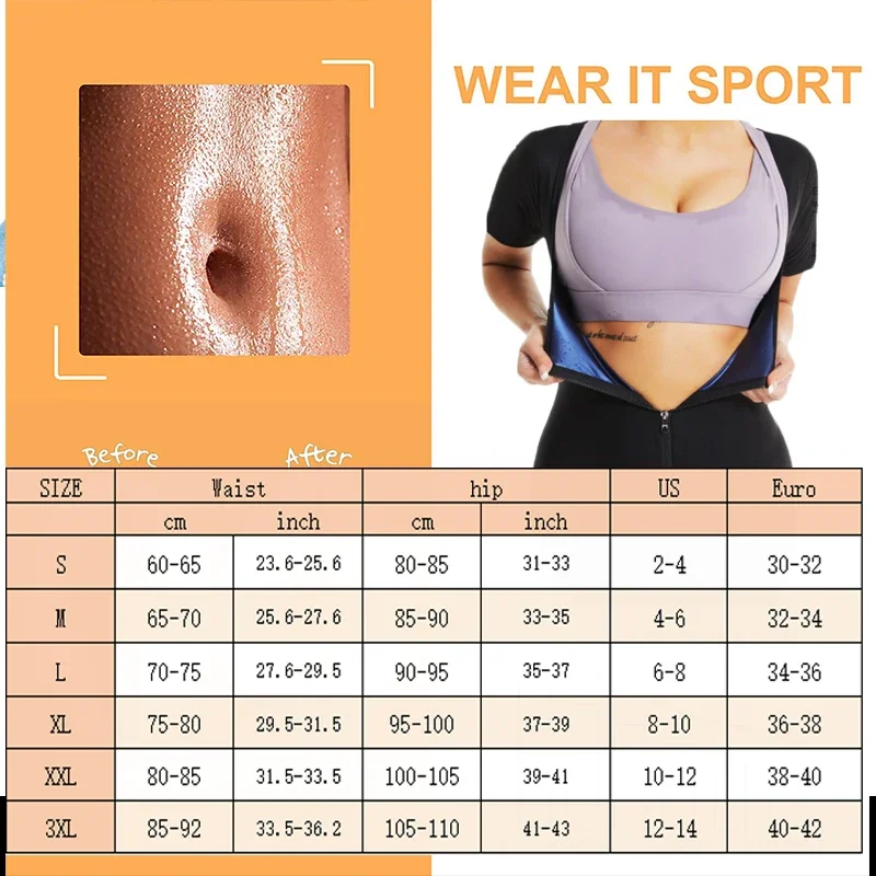 Aiithuug Sauna Sweat Suits Polymer Sweat Suit Waist Trainer Suits Hot Sweating Fat Burn Suit Slimming Corsets Weight Loss Corset