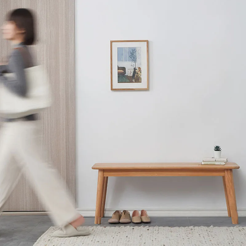 Sgabello cambia porta giapponese in legno massello, tavolo da pranzo coreano in legno di ciliegio, panca, panca da comodino retrò per camera da letto