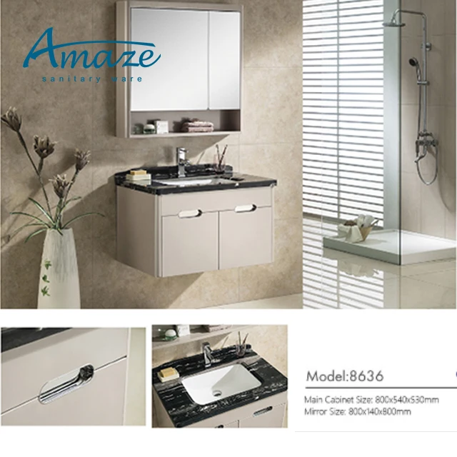 Amaze-armarios de aluminio con espejo para baño, tocador, lavabo, espacio moderno