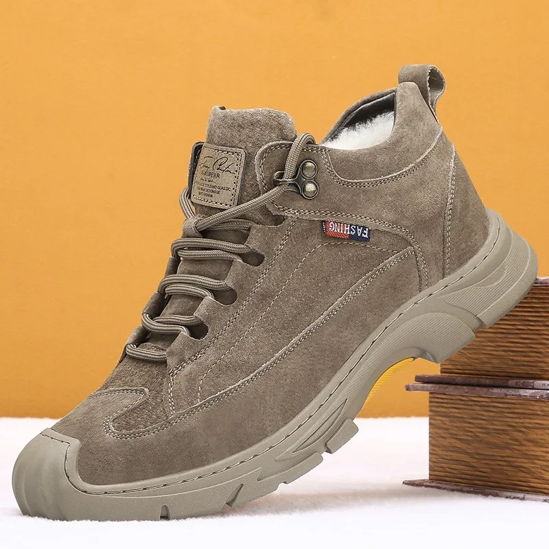 

Classic Warm Leather Men Boots Fashionable Outdoor Casual Shoes Waterproof Anti-slip Men Boots Comfortable Breathable Work Shoes