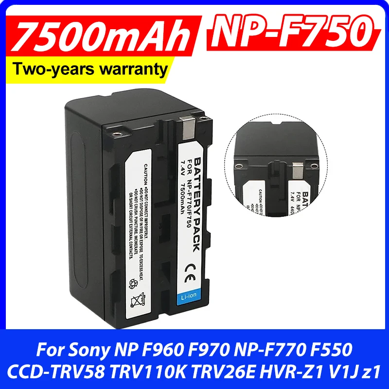 NP-F750 NPF750 NP F750 F730 F770 7500mAH Battery for Sony NP F960 F970 NP-F770 F550 CCD-TRV58 TRV110K TRV26E HVR-Z1 V1J z1