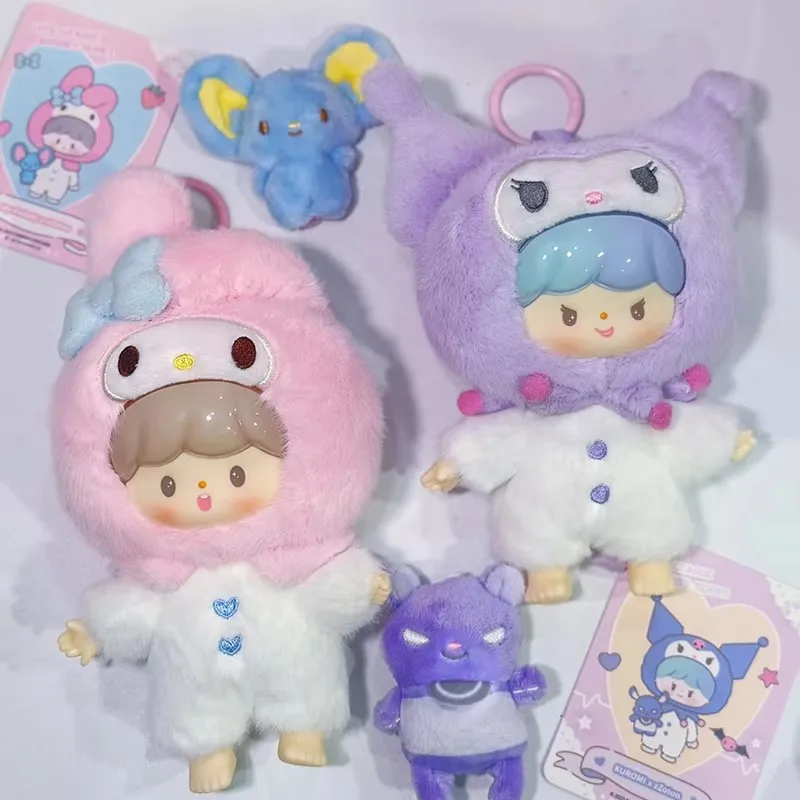 Sanrio × Zhuo Da Wang Friends série de collaboration peluche vinyle boîte aveugle mystère mignon recueillir Figure Mini Kawaii bureau décor cadeau