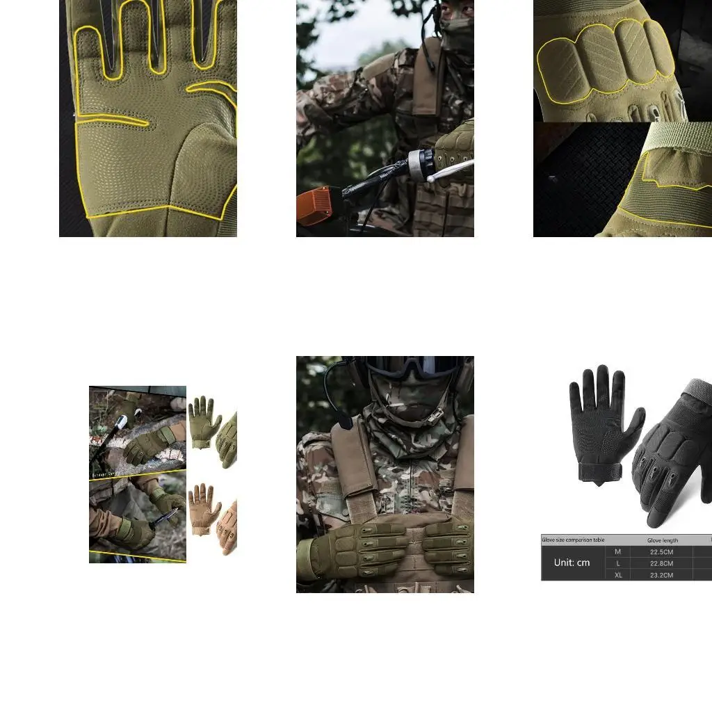 

R6FE Full Finger Motorcycle Gloves Touchscreens Cycling Gloves Tactically Gloves for Hunting Hiking Camping Climbing