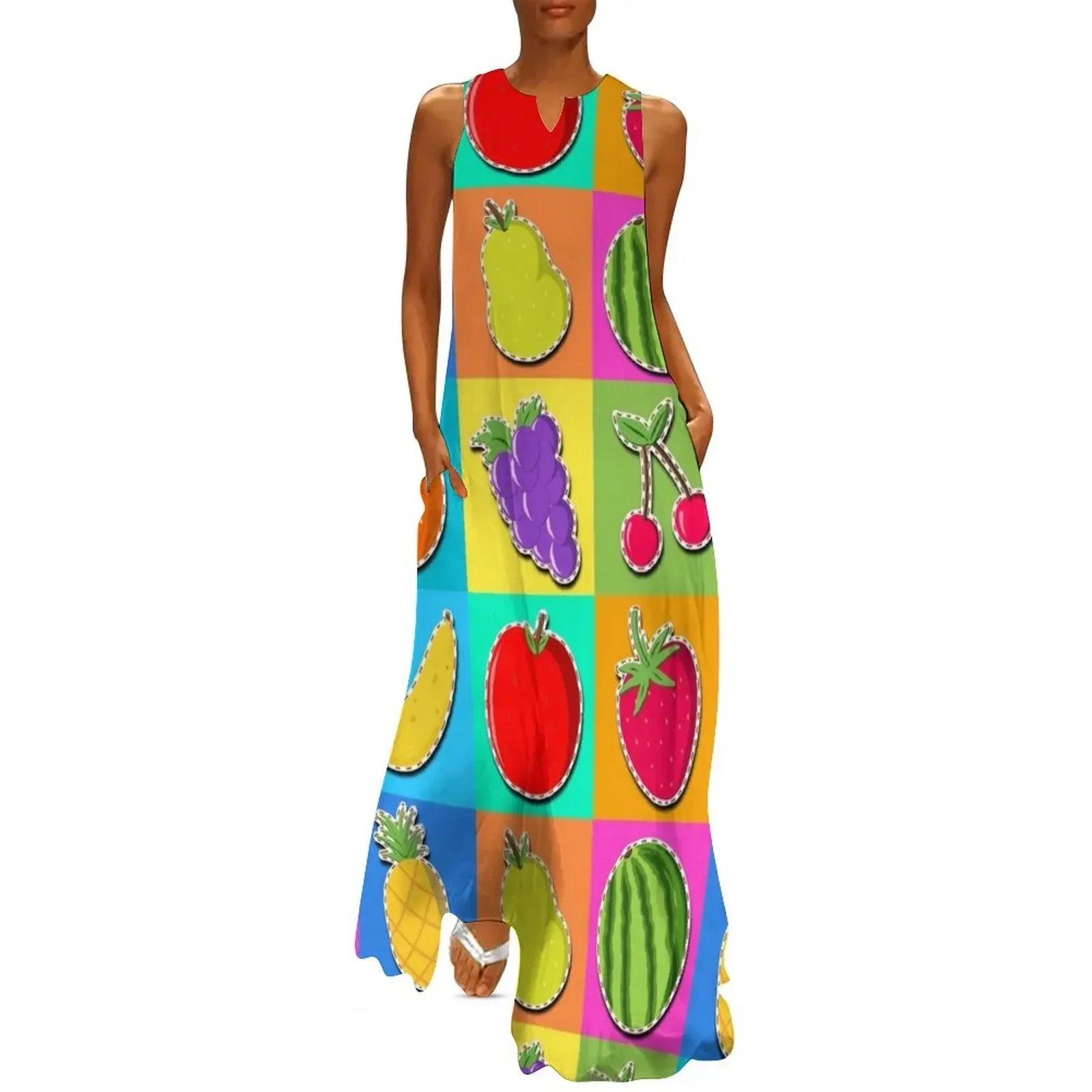 

Fruit Mosaic Long Dress clothing women summer 2025 women evening dress long sleeve dress prom clothes