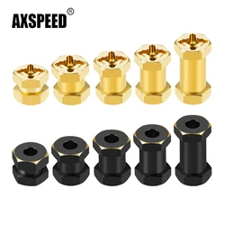 AXSPEED Brass 12/15/17/20/25mm Wheel Hex Extended Adapters Combiner Coupler for Axial SCX10 II 90046 D90 1/10 RC Crawler Car