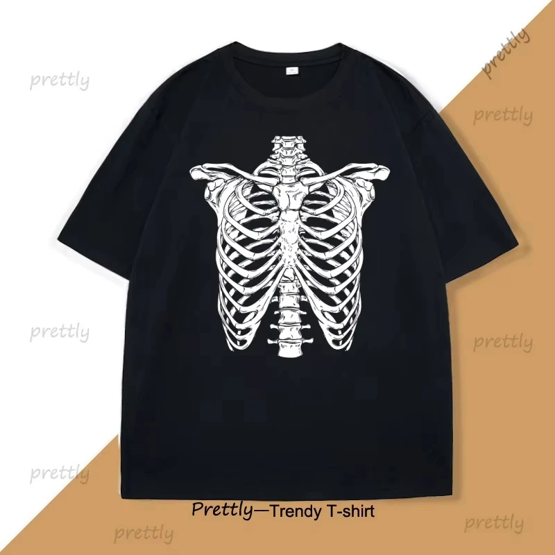 

Skeleton T-shirt Vintage Graphic Tshirt Men Women Cotton Short Sleeve Gothic Tee Halloween Horror Skull T Shirt Y2k Clothes Tops