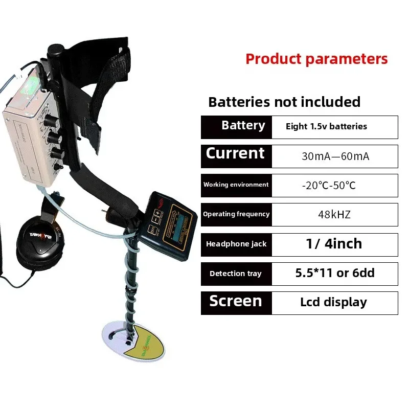 Premium Underground Metal Detector, Outdoor Treasure Hunter for Gold Silver Copper Archaeological Prospecting