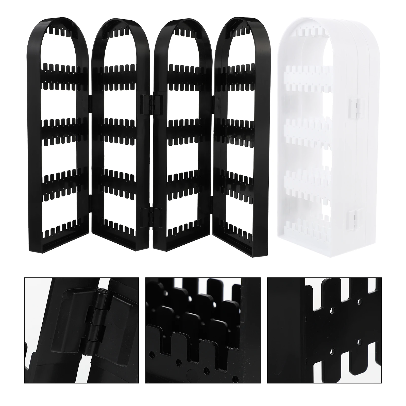 

2Pcs Foldable Jewelry Display Rack White Small Shelf Large Storage St for Necklace Earrings Desktop Durability Mold