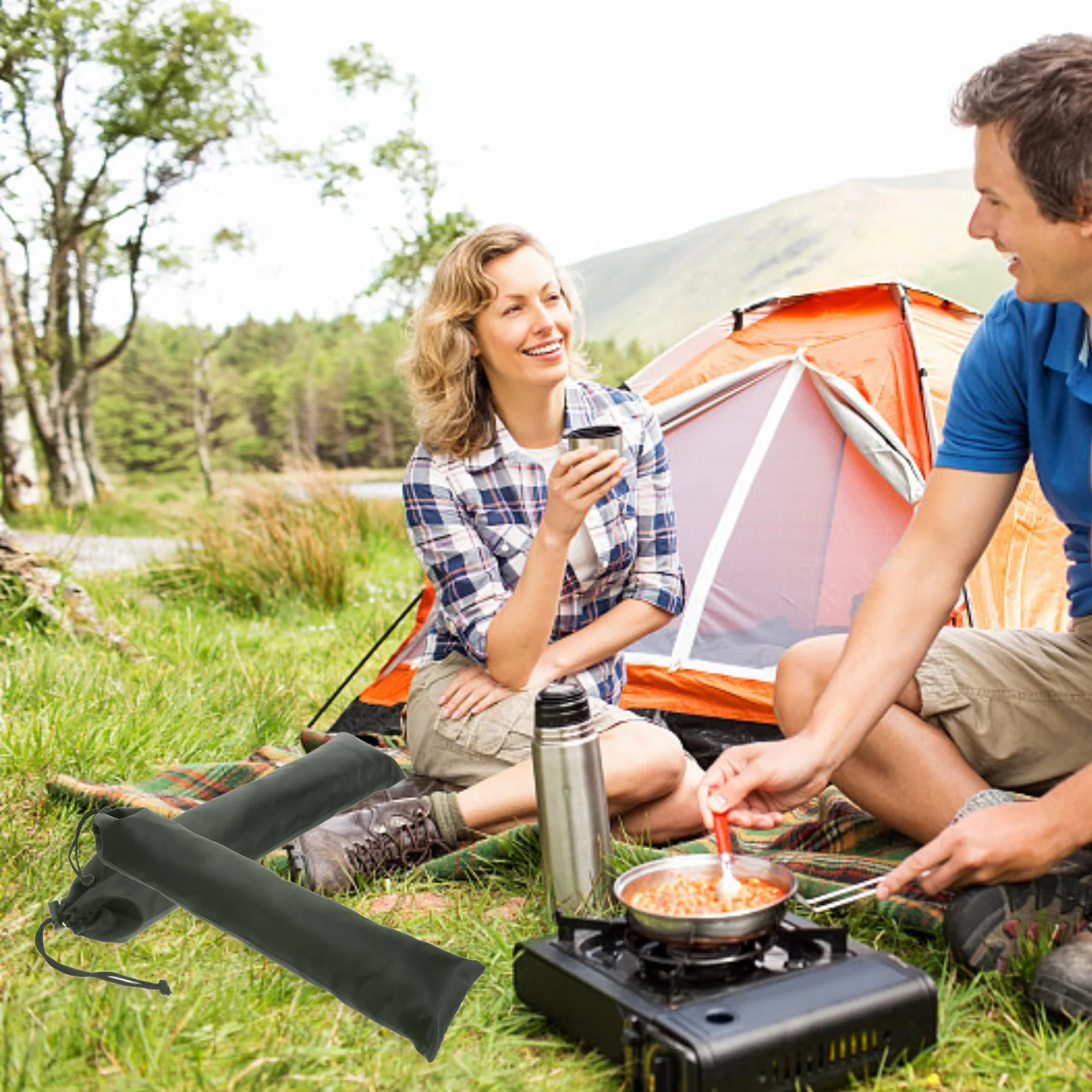 

2Pcs Outdoor Tent Pole Storage Pouch Portable Camping Rod Organizer Fishing Pole Awning Bag 45cm Camping Storage Bag