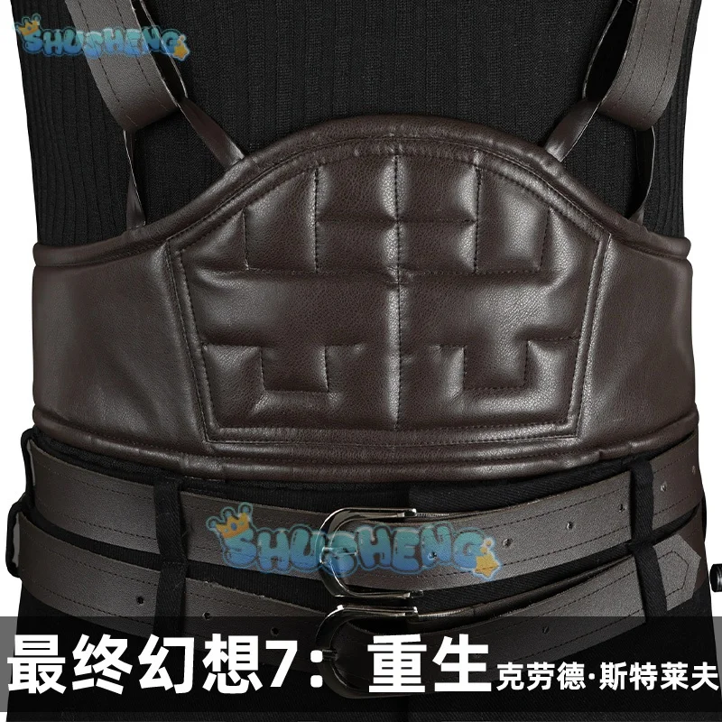 FF7 سحابة الصراع تأثيري زي للرجال ، سترة وبنطلون ، لعبة أنيمي ، الخيال النهائي السابع ، ملابس حفلة عيد الهالوين ، لعب الأدوار للذكور البالغين ، جديد