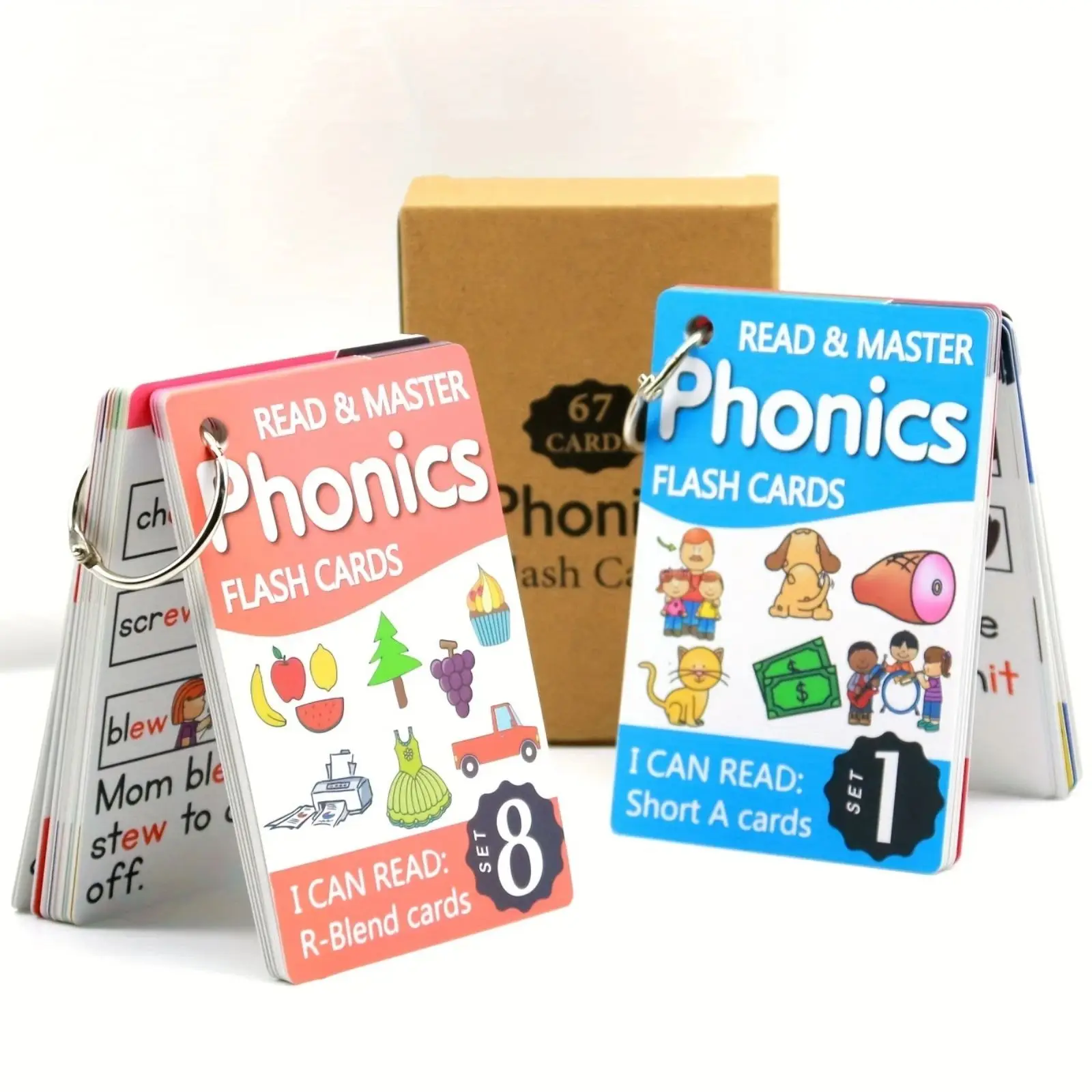 English Phonics Flash Cards Kids 107 Groups/set Roots Montessori Learning Educational Toys For Children Teaching Aids Baby Card