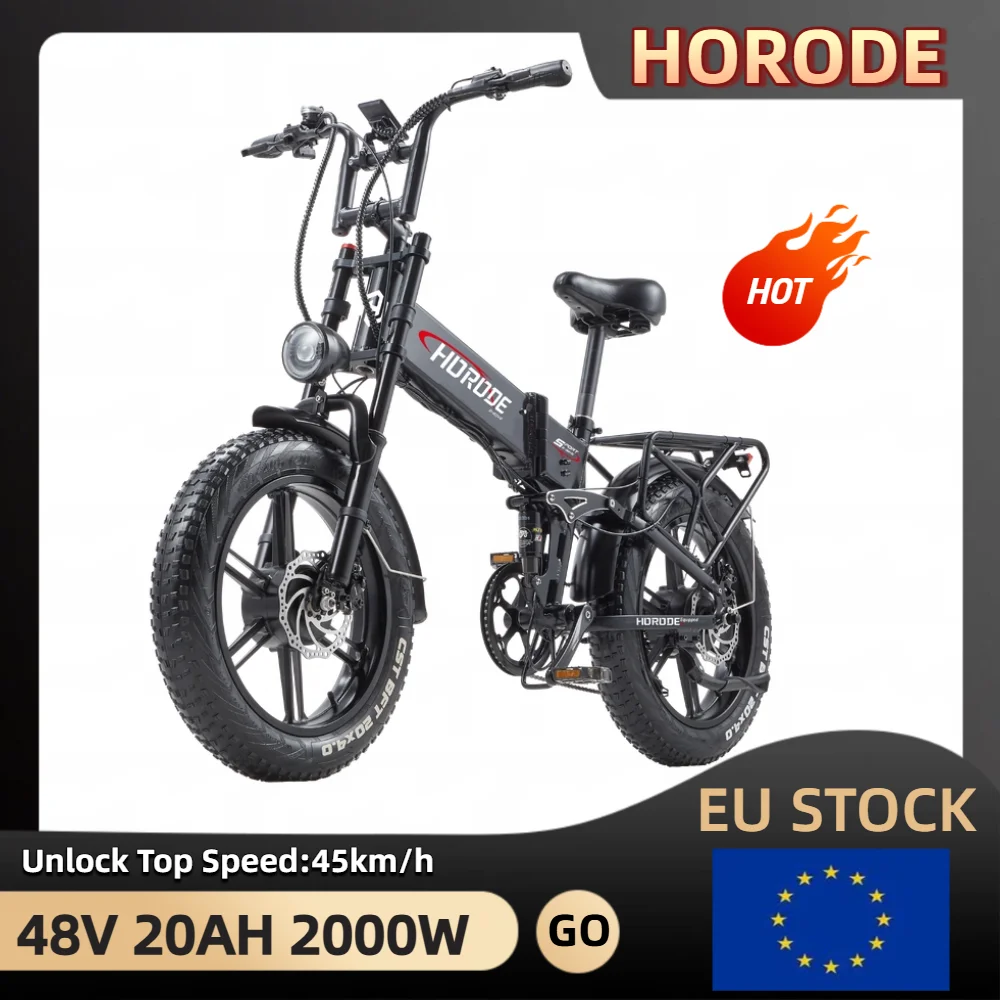 Vélo électrique HORODE H20MM-2 2000W 45km/h, VTT électrique, batterie lithium 48 V 20 Ah, 20 pouces, type Fatbike, pour adultes.