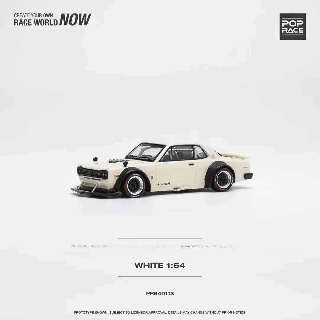 XCartoys x Pop Race 1:64 Skyline 2000 engine V8 DRIFT WhiteDiecast Model Car