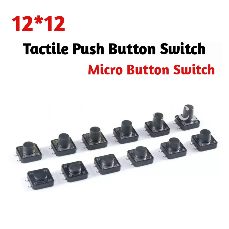 20PCS patch touch switch 12 * 12 * 4.3/5/6/7/7.5/8/8.5/9/9.5/10/11/12MM key switch meter sticker