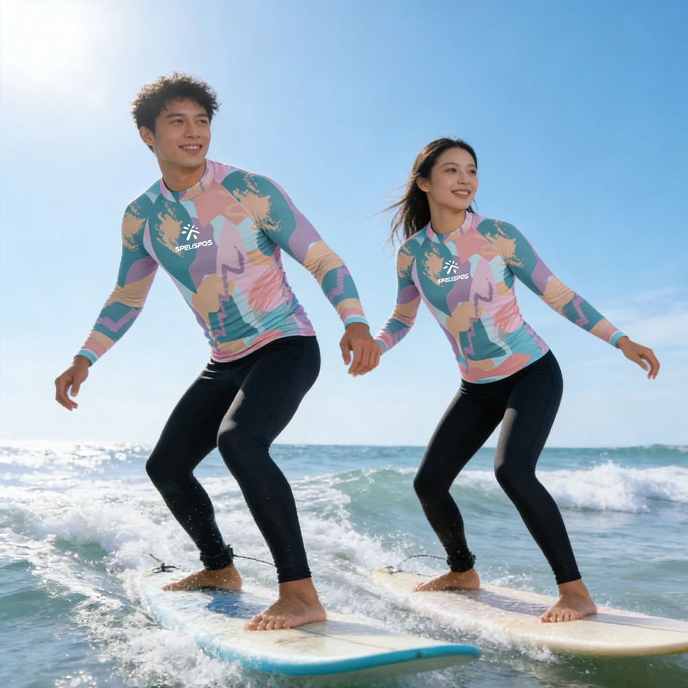 

Мужская и женская одежда для серфинга с длинным рукавом: рашгард, люксовая пляжная футболка, легкая спортивная одежда для водных видов спорта и туризма
