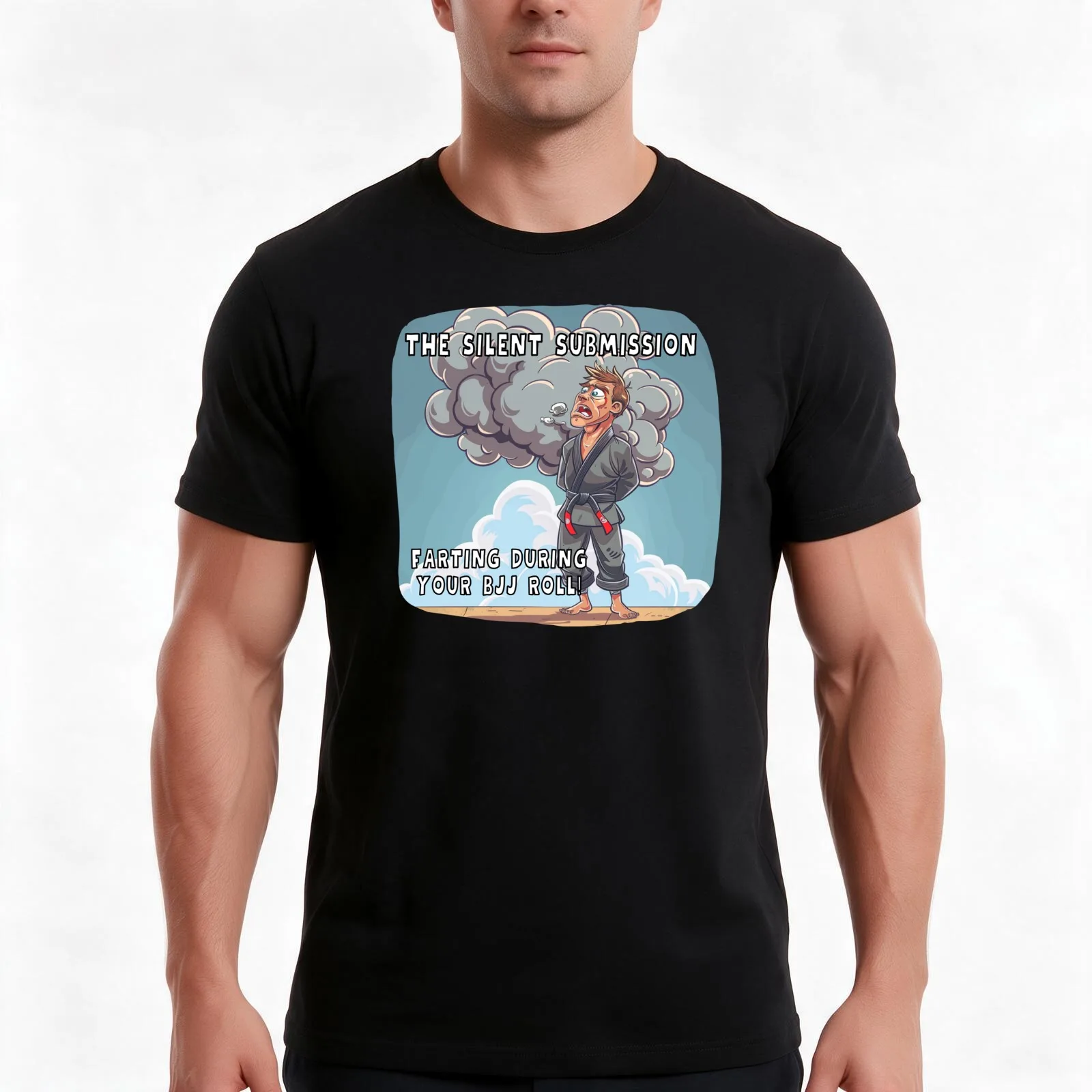 Funny Jiu-Jitsu Farting During The Roll T-Shirt Summer Casual Cotton Tee Oversized Streetwear Tops Vintage Graphic Print