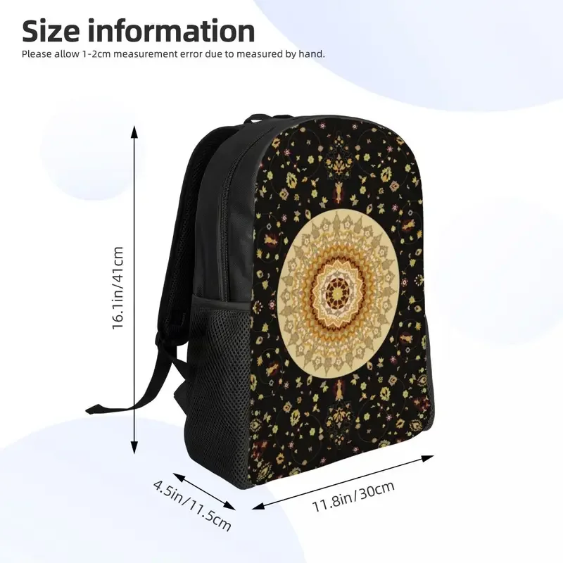 Vintage Bohemian Floral Turkish Carpet Backpack for Waterproof College School Antique Persian Style Bag Printing Bookbags