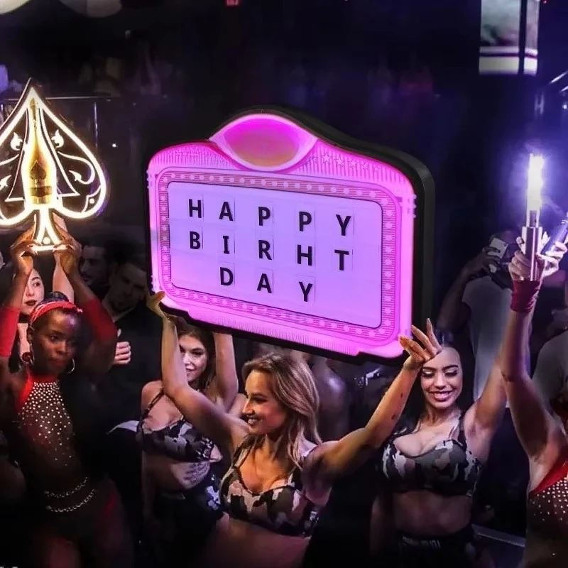 Nightclub Customized Signs Board Bottle Led Presenter Classic Marquee Message Board Bottle Service Signs club display board