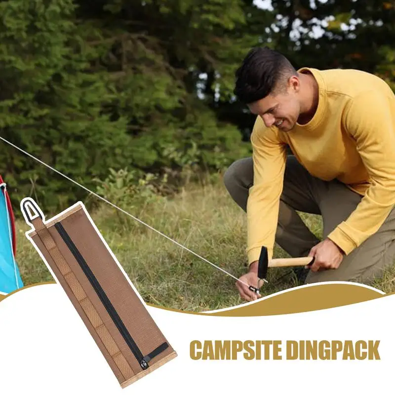 Tent Stake Storage Bag Waterproof Pocket Camp Accessories Storage Peg Bag Waterproof Pocket Heavy Duty Oxford Camping Tent